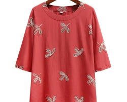 棉麻刺繡上衣